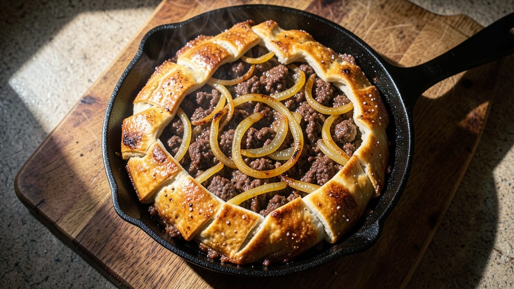Beef and Onion Pasty Recipe: Flaky Layers Hugging Savory Filling