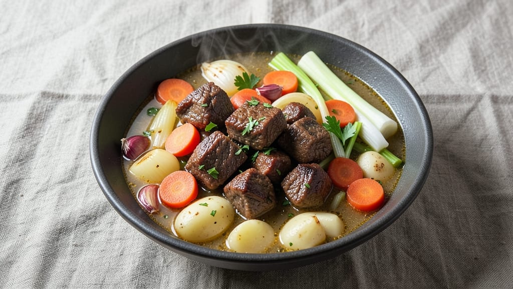 Basic Vegetable Beef Soup Recipe: Hearty Simmered Warmth With Caramelized Roots
