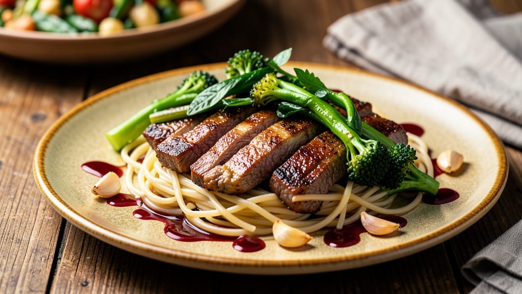 Beef and Briccoli Recipe: Umami-Packed Pasta with Crispy Broth Bites