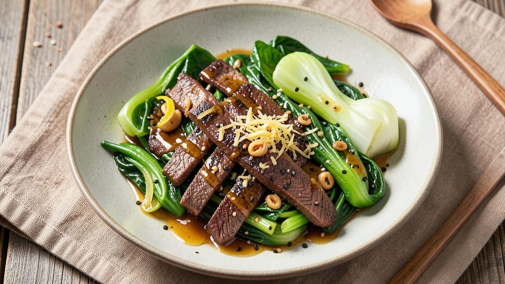 Beef and Greens Stir Fry Recipe: Wok-Seared Tender Beef with Crisp-Tender Bok Choy