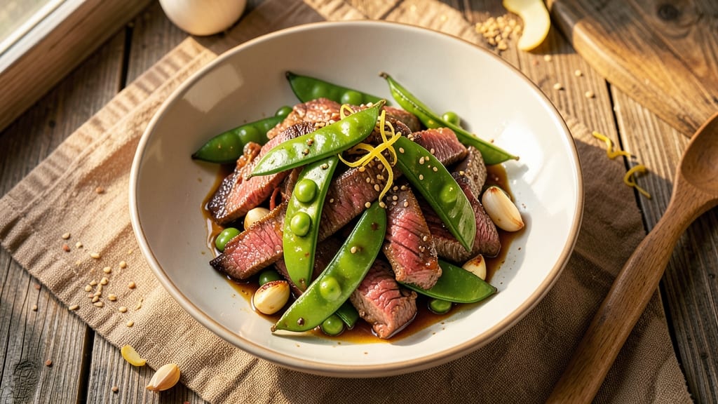 Beef and Pea Pods Stir Fry Recipe: Wok-Seared Umami Crunch With Silky Pods