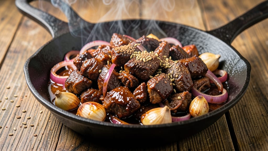BBQ Chopped Beef Recipe: Smoky Cumin-Kissed Bites Over Crispy Tortilla Crowns