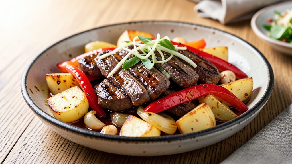 Beef and Potato Stir Fry Recipe: Wok-Seared Crunch With Savory Peppers