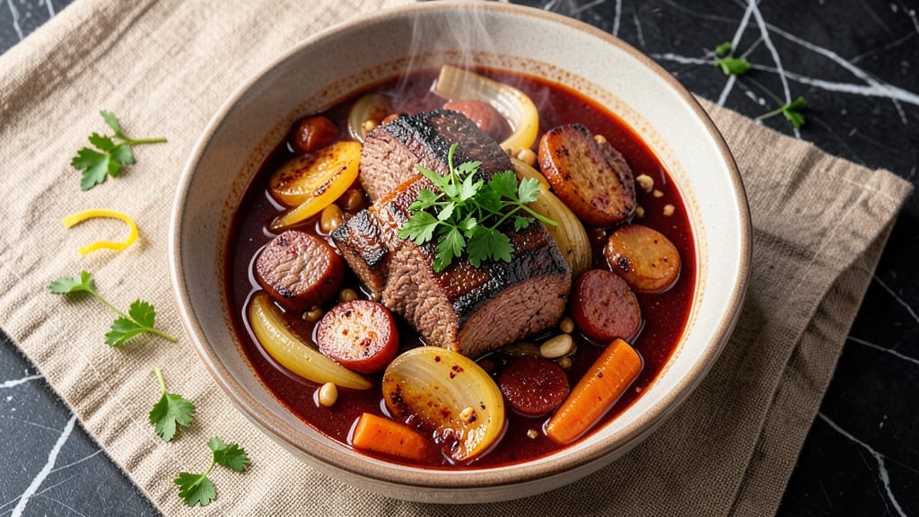 Beef and Sausage Stew Recipe: Deep-Simmered Richness with Caramelized Onions and Herbs