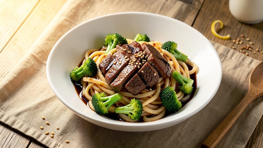 Beef and Broccoli Udon Stir Fry Recipe: Sweet Soy-Glazed Beef with Chewy Noodles