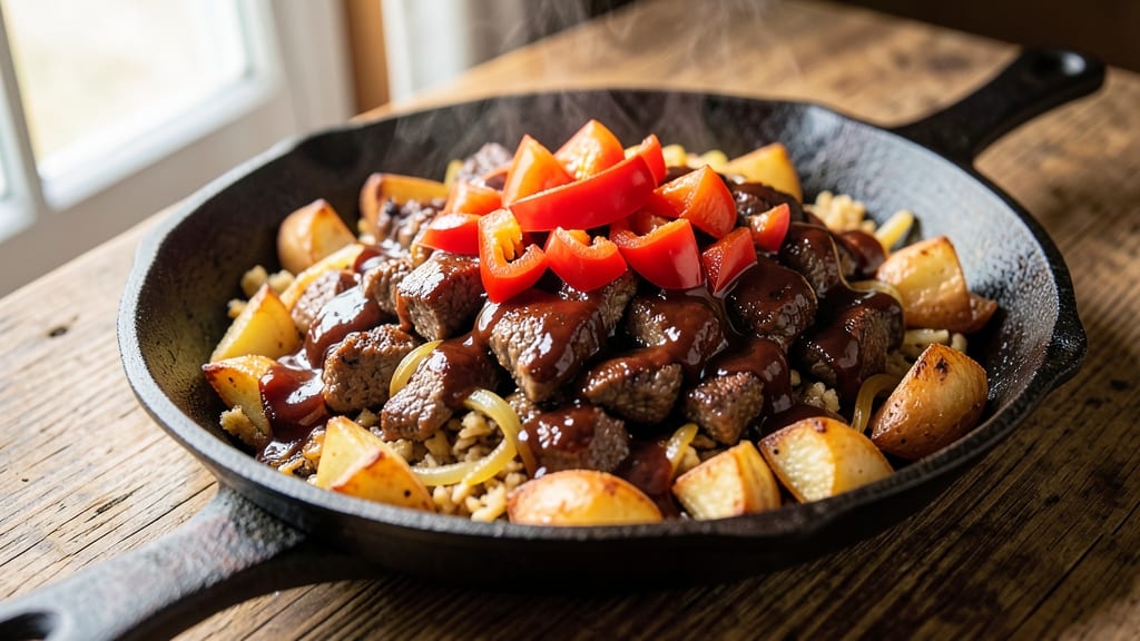 BBQ Beef Hash Recipe: Smoky Crispy Potatoes and Caramelized Beef Bites