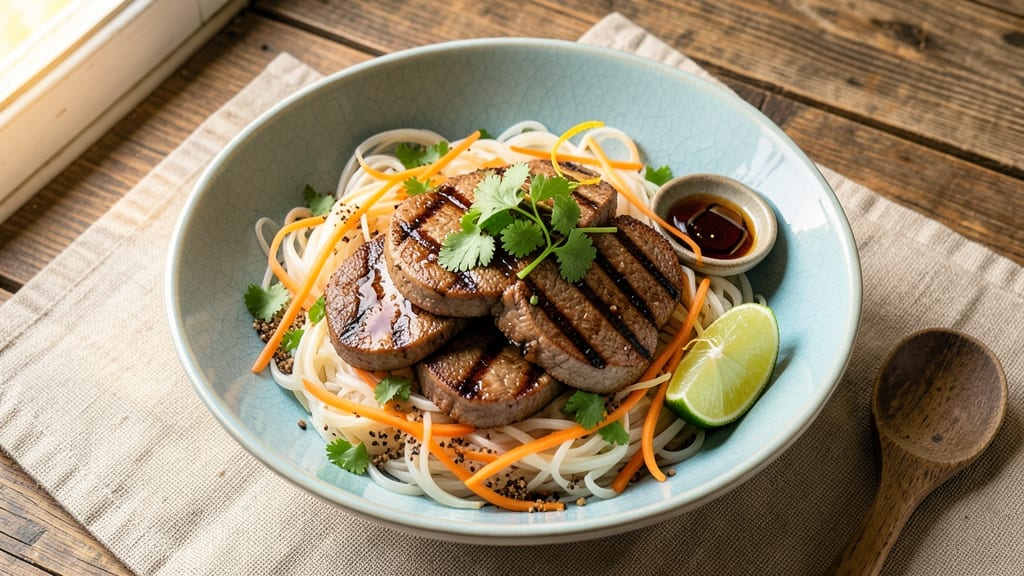 Authentic Vietnamese Beef Salad Recipe: Crispy Rice Noodles and Tangy Lime Dressing