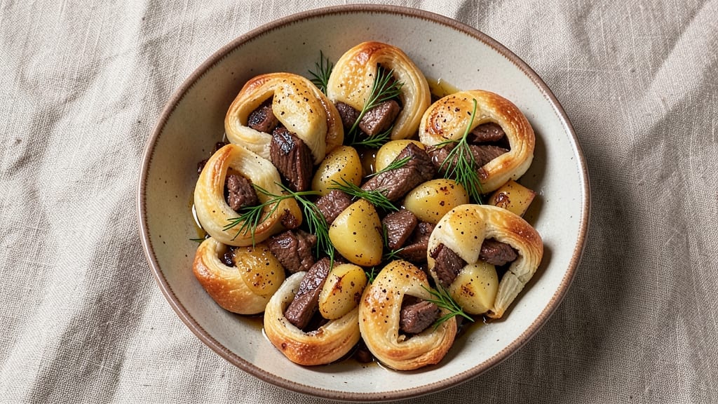 Beef and Potato Piroshki Recipe: Flaky Dough Wraps Around Hearty Fillings