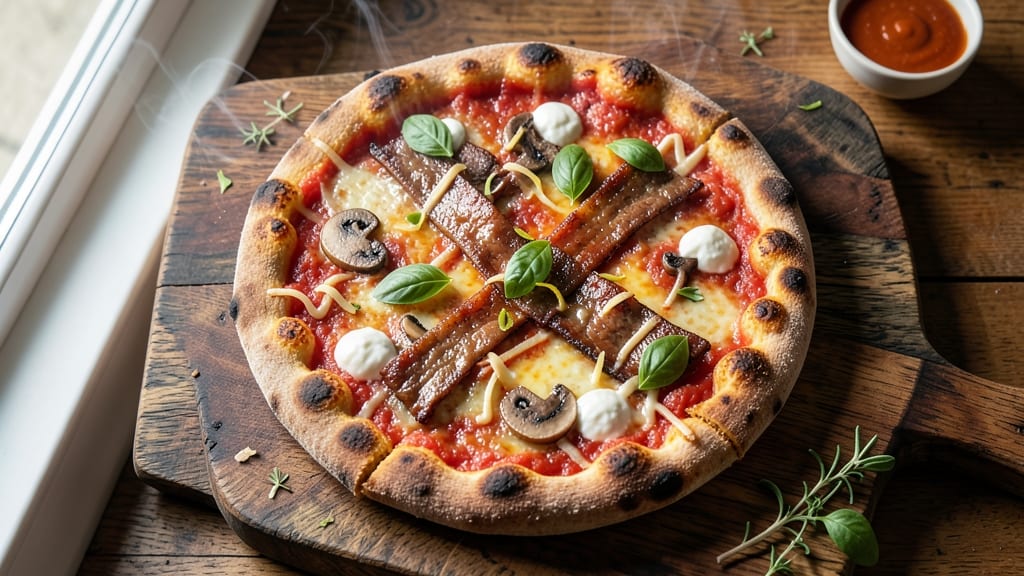 Beef and Mushroom Pizza Recipe: Umami-Packed Crust Topped With Melty Cheese Rivers