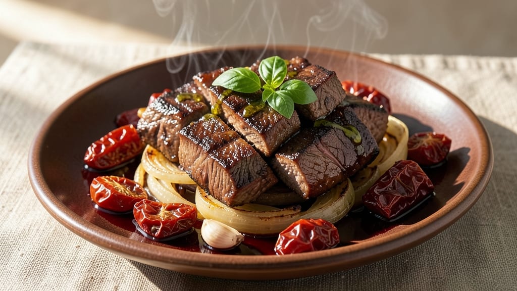 Beef and Sun-Dried Tomatoes Recipe: Umami-Rich Stew With Caramelized Onions