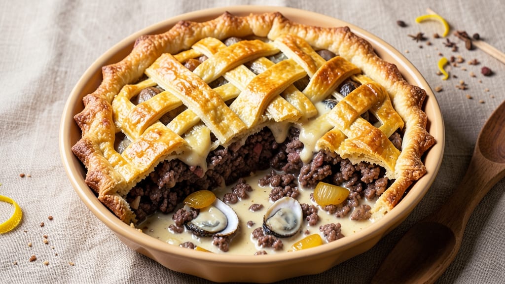 Beef and Oyster Pie Recipe: Flaky Crust Holds Rich Umami Filling