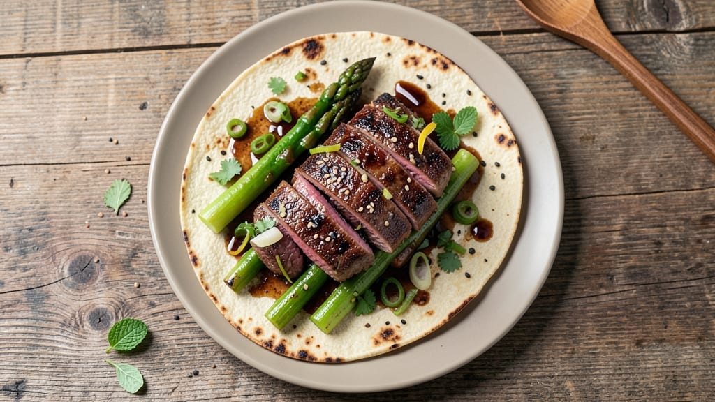 Beef Asparagus Rolls Recipe: Crispy Tortilla Wraps With Tender Beef and Herb Stuffing