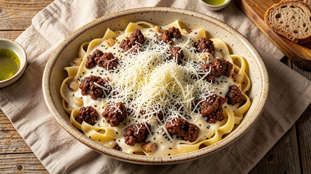 Beef Alfredo Casserole Recipe: One-Pot Creamy Pasta with Crispy Breadcrumbs