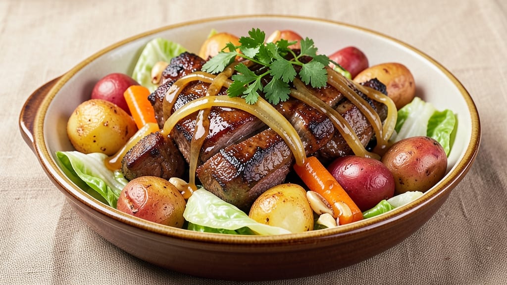 Beef and Green Cabbage Recipe: Savory Braise With Crisp-Topped Potatoes