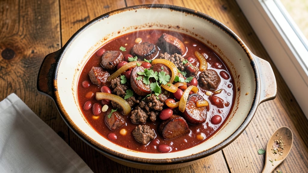 Beef and Sausage Crock Pot Chili Recipe: Deep-Smoked Flavor That Simmers to Richness