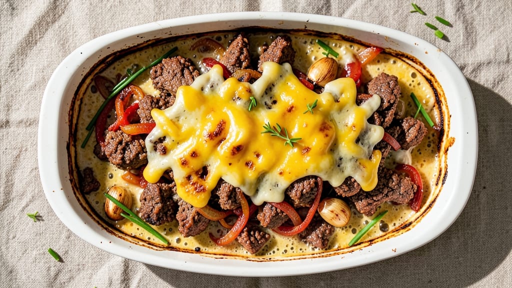 Beef and Cheddar Casserole Recipe: Crispy Top, Melty Cheese Layers