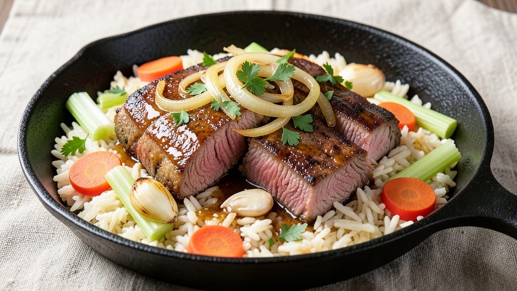 Beef and Rice Recipe Ideas: One-Pot Umami Bomb With Caramelized Aromatics