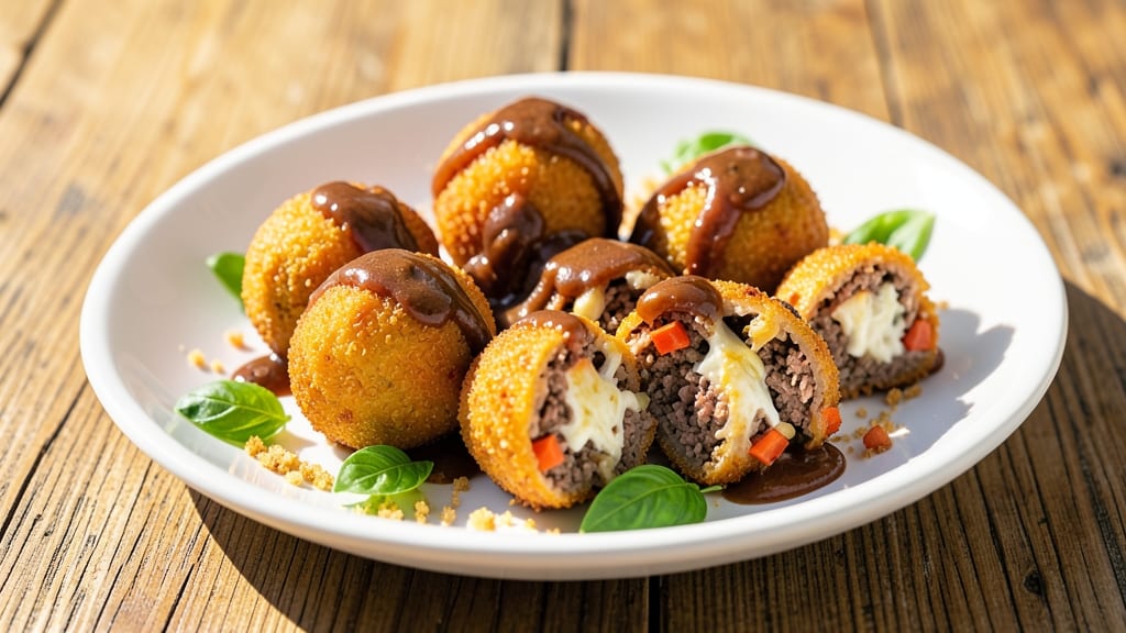 Beef Arancini Recipe: Crispy Rice Balls Stuffed With Melty Cheese