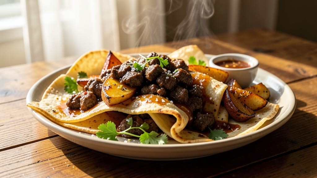 Beef and Potato Roti Recipe: Spiced Layers of Crispy Tortilla and Savory Filling