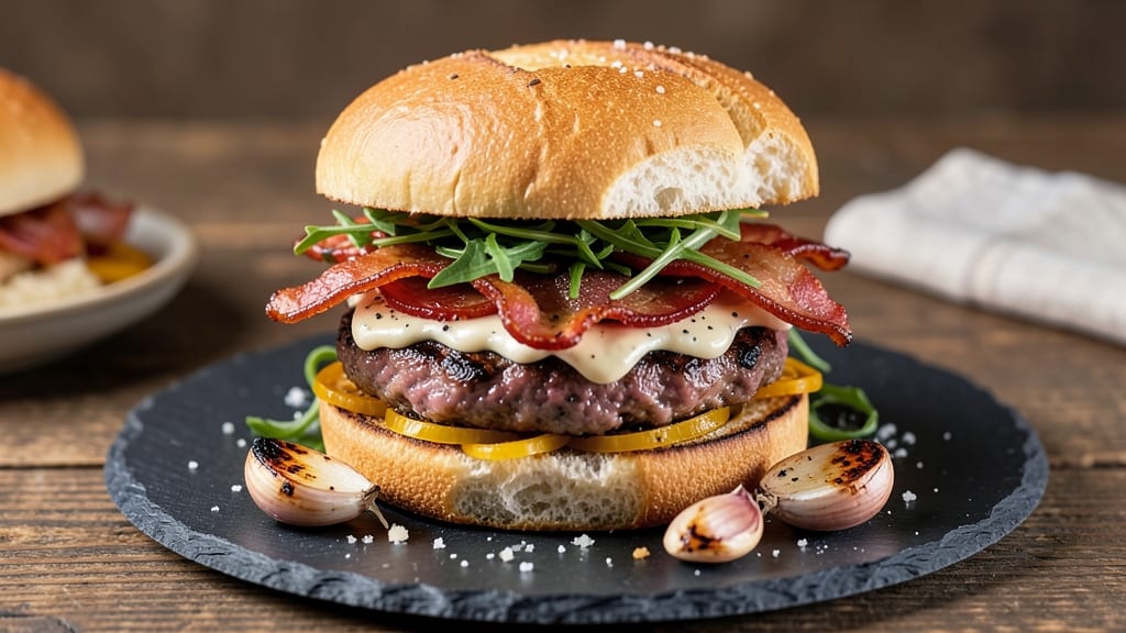 Bacon and Beef Burgers Recipe: Smoky Bacon Crust Meets Juicy Beef Heart