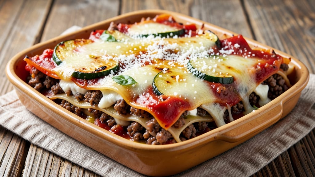 Beef and Veggie Lasagna Recipe: Tender Meat and Roasted Veggie Layers