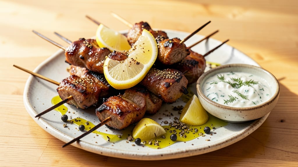 Authentic Beef Souvlaki Recipe: Grilled Skewers With Smoky Cumin and Lemon Zest