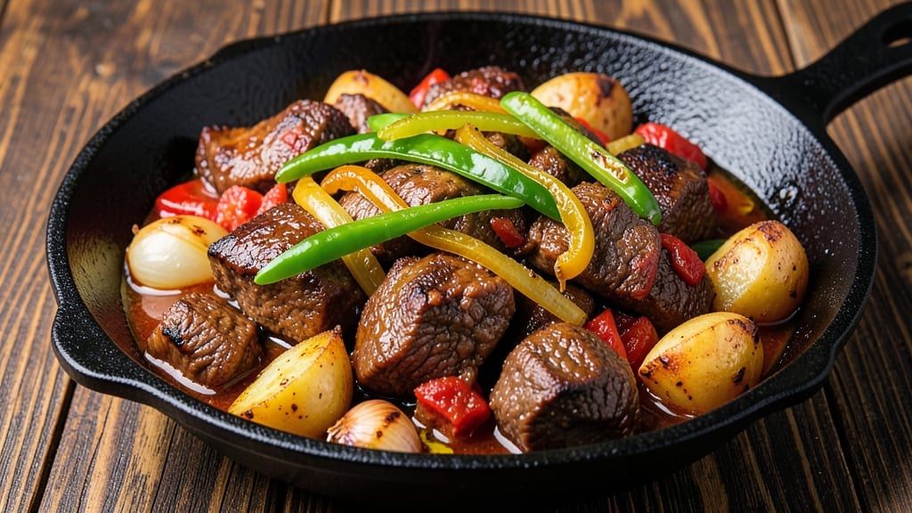 Beef Afritada Panlasang Pinoy Recipe: Tomato-Sauce Braised Beef With Crispy Eggs