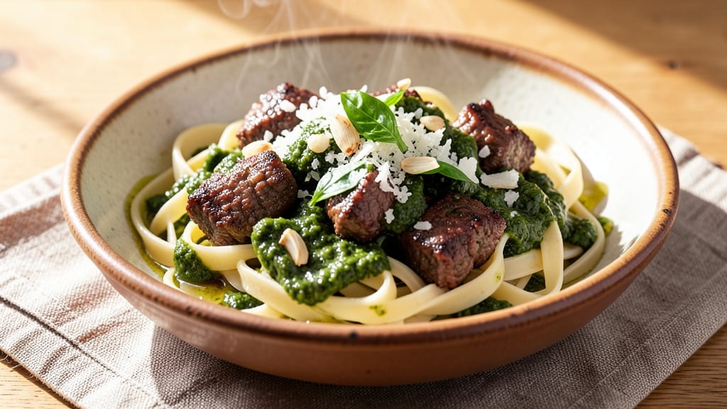Beef Basil Pesto Pasta Recipe: Herb-Infused Twist on Classic Comfort Food