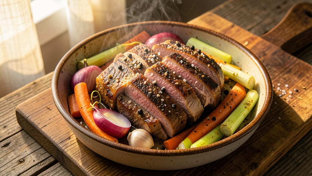 Air Fryer Rotisserie Beef Roast Recipe: Crispy Bark, Juicy Core in 1 Hour