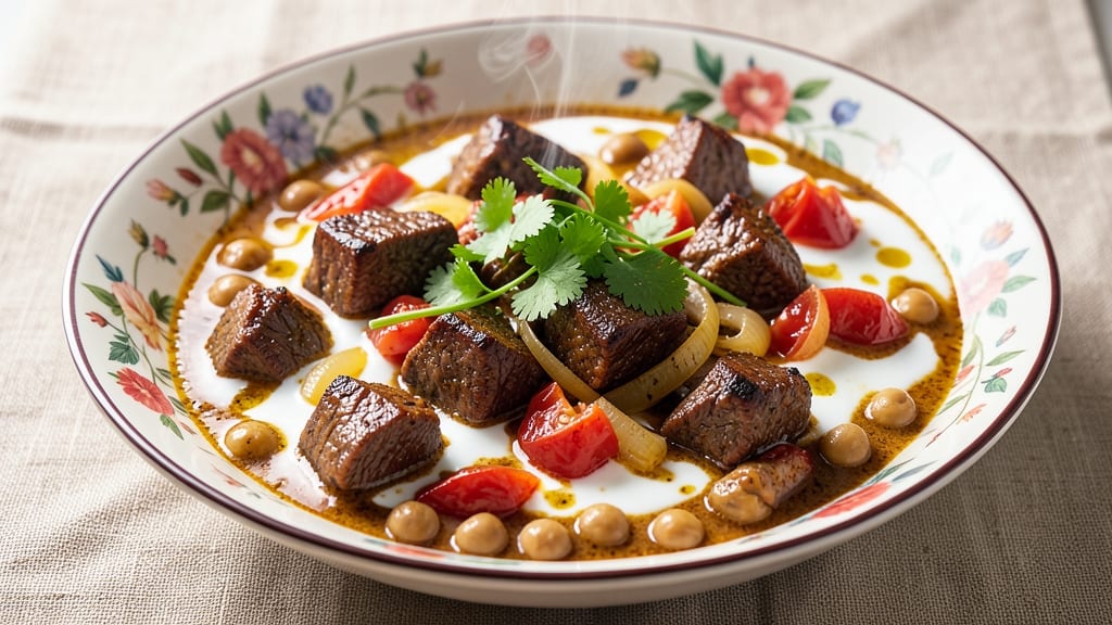 Beef and Chickpea Curry Recipe: Spiced Tomato Base With Tender Meat and Legumes
